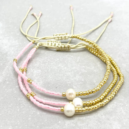 Parsley & Pepper LA PERLA Armband Miyuki Süßwasser Zuchtperle rosa