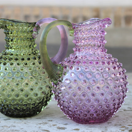 Anna von Lipa Hobnail Karaffe lila olivgrün 2 l