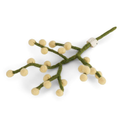 Gry & Sif Deko Mini-Zweig Beeren hellgelb