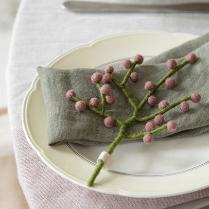 Gry & Sif Deko Mini-Zweig Beeren rosa