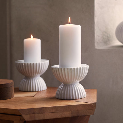 Lyngby Tura Blockkerzenhalter 10 cm weiß