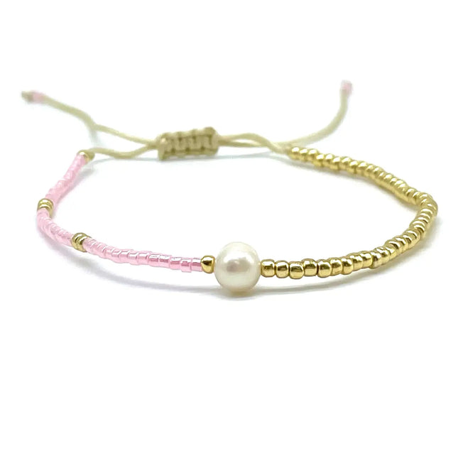 Parsley & Pepper LA PERLA Armband Miyuki Süßwasser Zuchtperle rosa