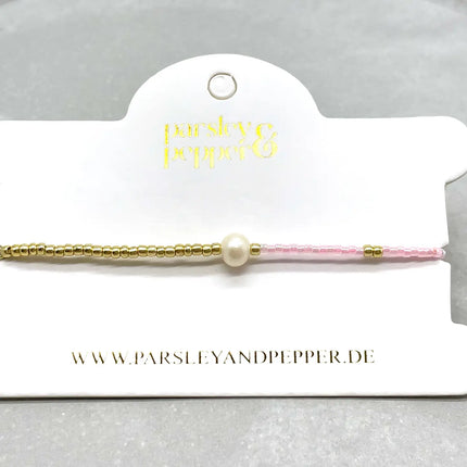 Parsley & Pepper LA PERLA Armband Miyuki Süßwasser Zuchtperle rosa