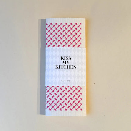 Kiss my Kitchen Schwammtuch Pali weiß pink