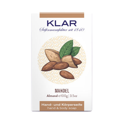 Klar Mandelseife 100 g, Cosmos zertifiziert, palmölfrei