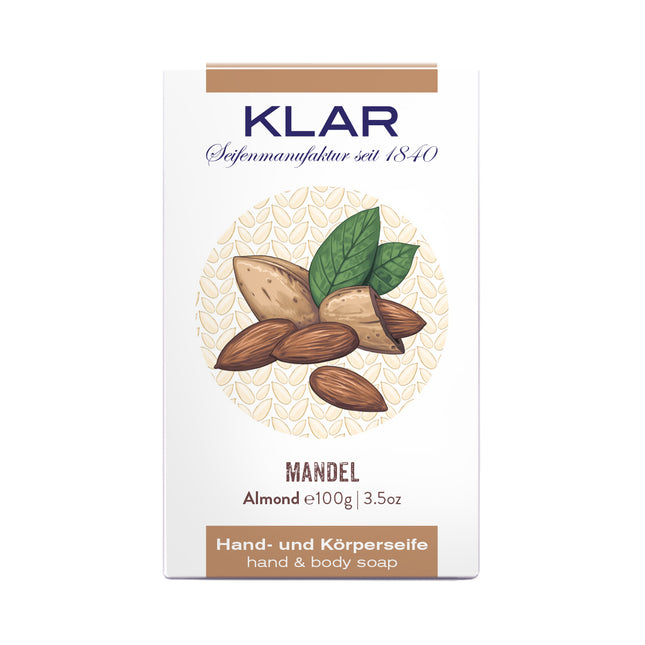 Klar Mandelseife 100 g, Cosmos zertifiziert, palmölfrei