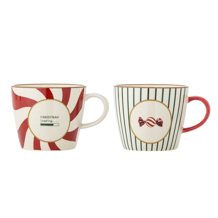 Bloomingville Yule Becher Steingut 2er-Set