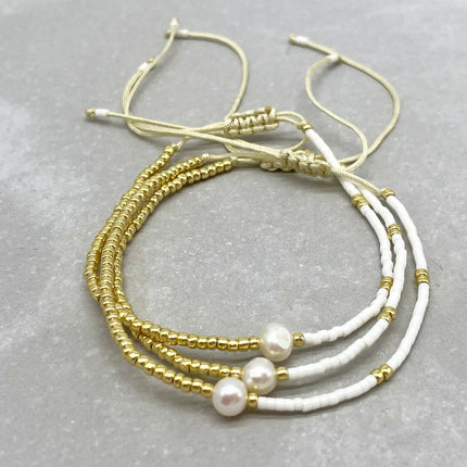 Parsley & Pepper LA PERLA Armband Miyuki Süßwasser Zuchtperle weiß