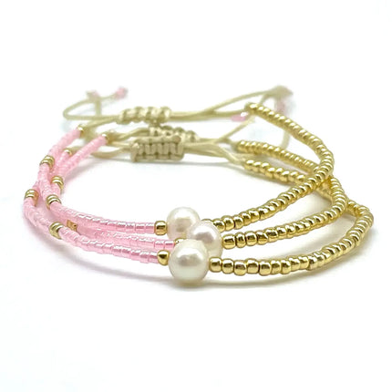 Parsley & Pepper LA PERLA Armband Miyuki Süßwasser Zuchtperle rosa