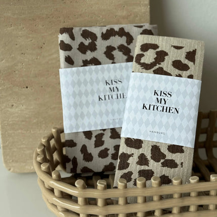 Kiss my Kitchen Schwammtuch Punkte Leo sand braun