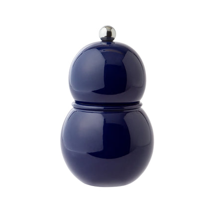 Addison Ross Chubby Salz- und Pfeffermühle Navy Dunkelblau, 12 cm, glänzende Spulenform