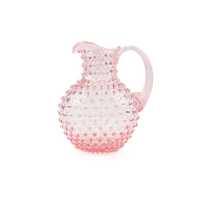 Anna von Lipa Hobnail Glaskaraffe in Rosa mit 2 Litern Fassungsvermögen