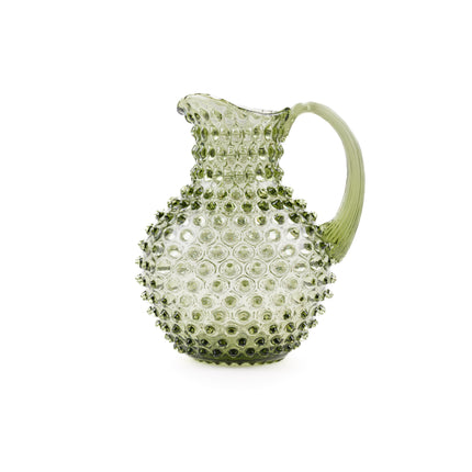 Anna von Lipa Hobnail Krug in Olivgrün mit olivgrünem Henkel, 2 Liter