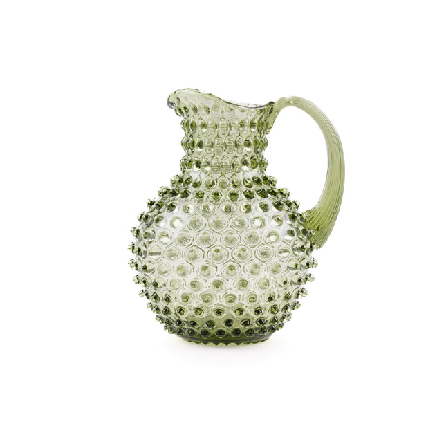 Anna von Lipa Hobnail Krug in Olivgrün mit olivgrünem Henkel, 2 Liter