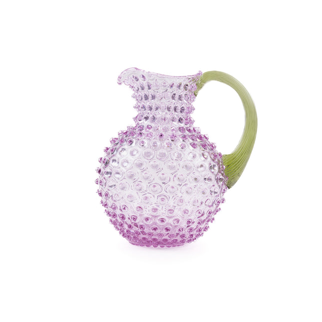 Anna von Lipa Hobnail Krug in Lila mit olivgrünem Henkel, 2 Liter