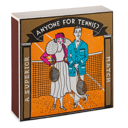 Archivist Square Matchbox Tennis – quadratische Streichholzschachtel im britischen Vintage-Design