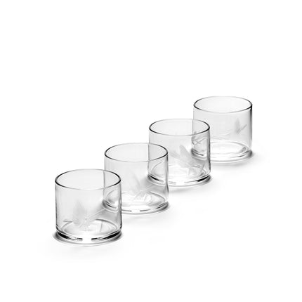 Serax Shotglas Tomorrowland mit unterschiedlichen Gravuren 4er-Set