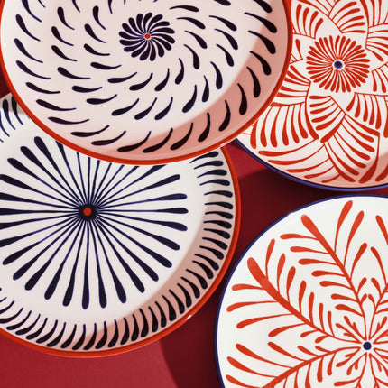 Serax Speiseteller Bazaar blau rot 26,5 cm