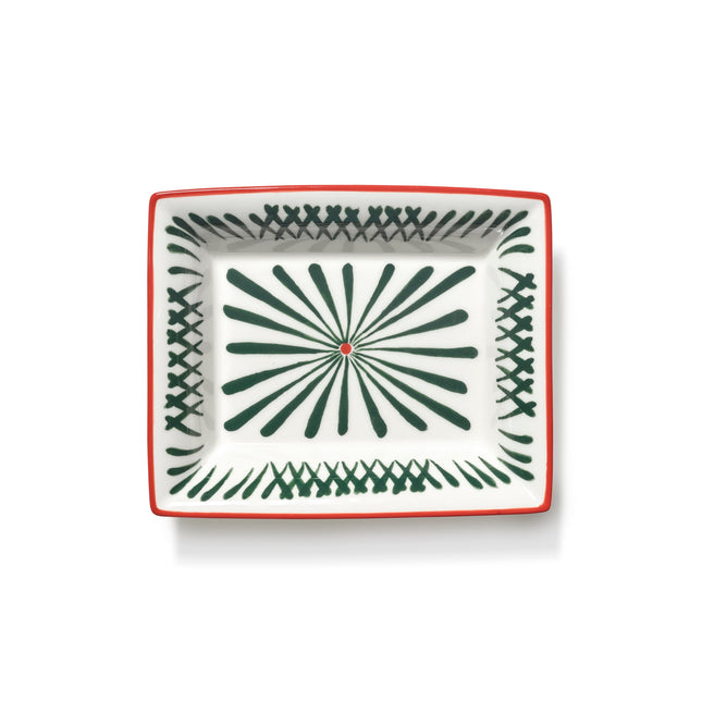 Serax Rechteckiger Teller Bazaar rot grün 20 x 16,5 cm