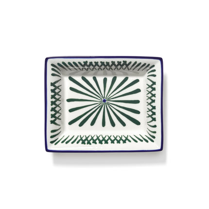 Serax Rechteckiger Teller Bazaar grün blau 20 x 16,5 cm