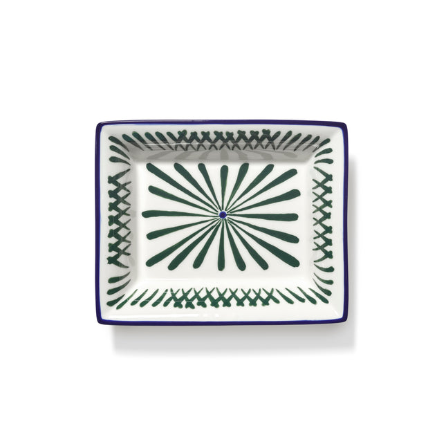 Serax Rechteckiger Teller Bazaar grün blau 20 x 16,5 cm