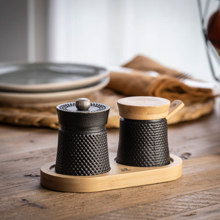 Peugeot Pfeffermühle und Salzgefäß Geschenkset Bali Gusseisen schwarz
