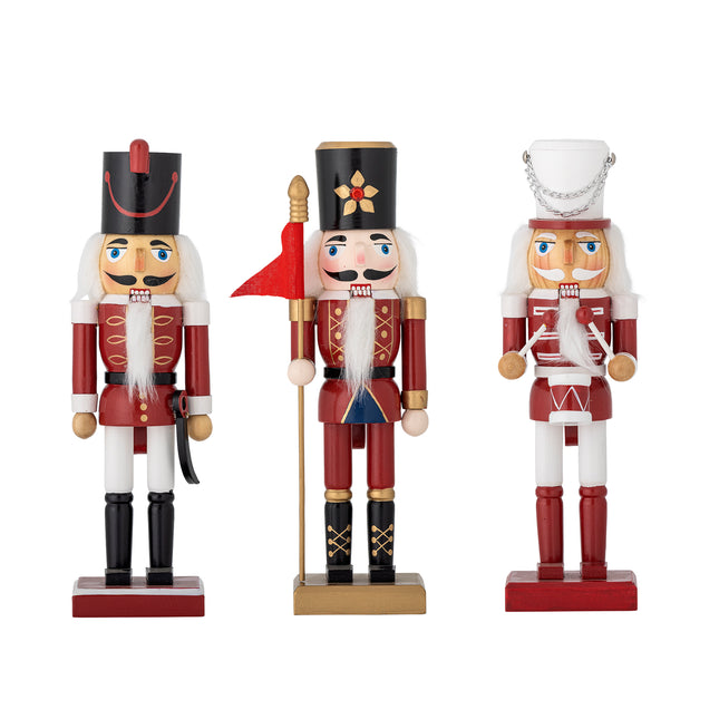 Darren Weihnachtsfiguren 3er-Set von Bloomingville in Rot mit goldenen und weißen Details
