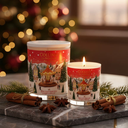 Collines de Provence Duftkerze Gewürzsterne in weihnachtlicher Dekoration
