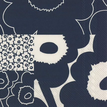 Marimekko Cocktail-Servietten UNIKKO KOLLAASI DARK BLUE 25 x 25 cm