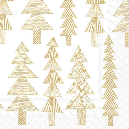 Marimekko Cocktail-Servietten KUUSIKOSSA WHITE GOLD 25 x 25 cm