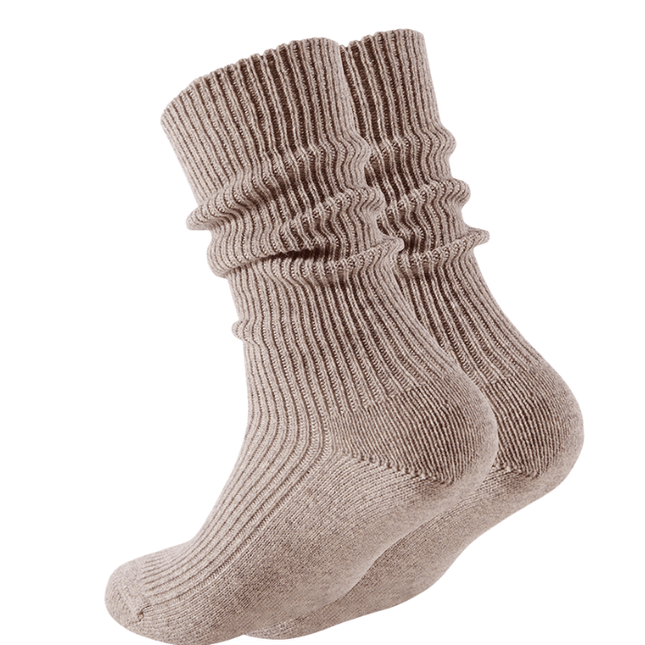 OOLEY Cashmere Premium Damensocken in Crema mit 45 % Kaschmir