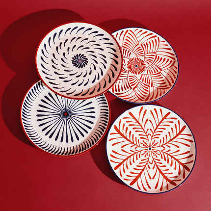 Serax Speiseteller Bazaar rot blau 26,5 cm