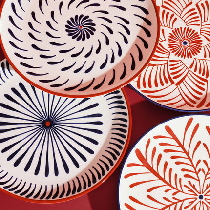 Serax Speiseteller Bazaar rot blau 26,5 cm
