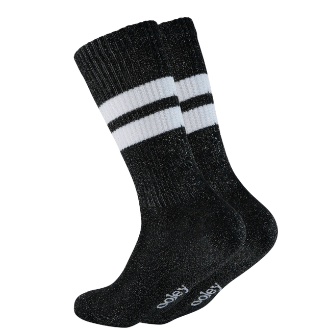 OOLEY ELECTRA LUNGO Glitzersocken in Schwarz mit geripptem Schaft