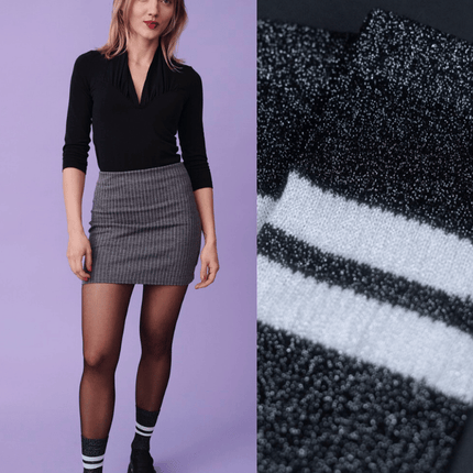 OOLEY ELECTRA LUNGO Glitzersocken in Schwarz kombiniert mit Loafern