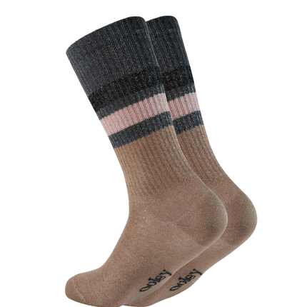 OOLEY ELECTRA LUNGO Glitzersocken in Gold mit geripptem Schaft