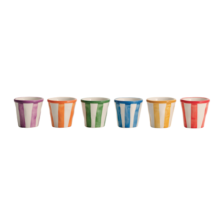 Zafferano Handgefertigte Espressobecher Righe 6er-Set