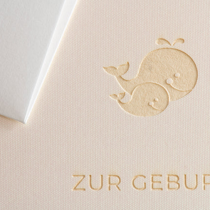 Gmund Karte Geburt Wal creme