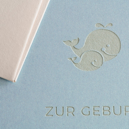 Gmund Karte Geburt Wal blau