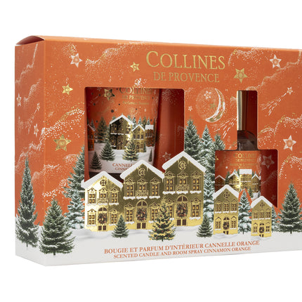 Collines de Provence Geschenkset Raumspray & Duftkerze Zimt Orange