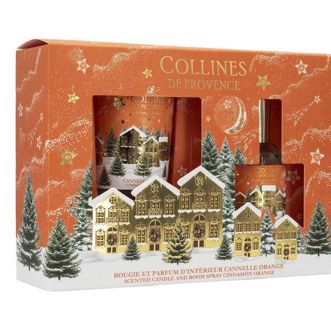 Collines de Provence Geschenkset Raumspray & Duftkerze Zimt Orange