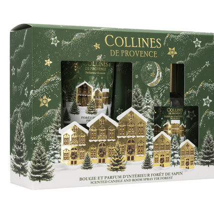 Collines de Provence Geschenkset Raumspray & Duftkerze Tannenwald