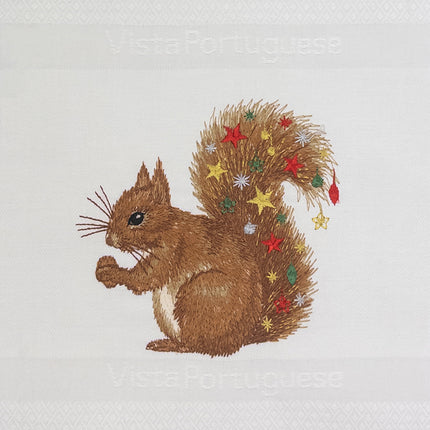 Vista Portuguese Geschirrtuch Weihnachtseichhörnchen
