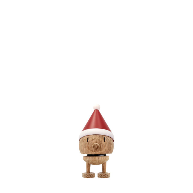 Weihnachts-Hoptimist aus Eiche mit Weihnachtsmütze
