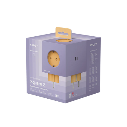 AVOLT Steckdose in Würfelform Square 2 Bauhaus-Archiv Lavender Glow