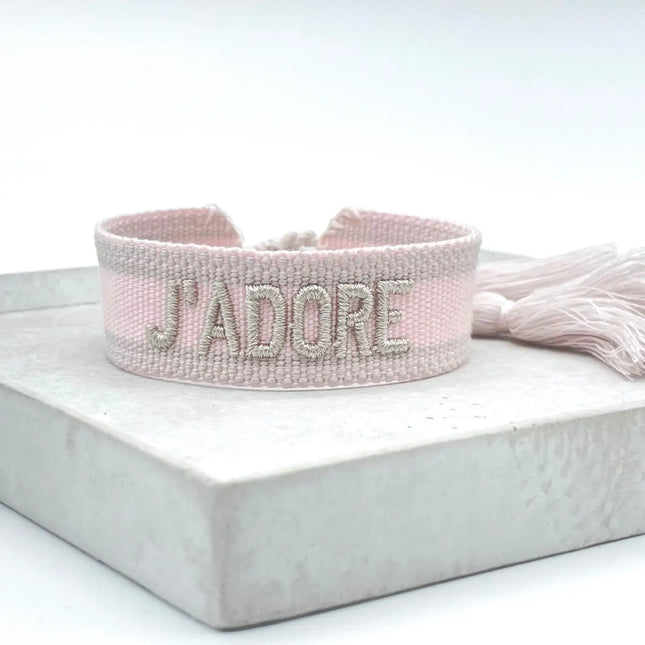 Parsley & Pepper Statement Armband J´adore rosa grau