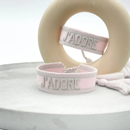 Parsley & Pepper Statement Armband J´adore rosa grau