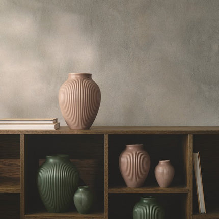 Knabstrup Vase Ripple Dusty rose 27 cm