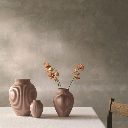 Knabstrup Vase Ripple Dusty rose 27 cm