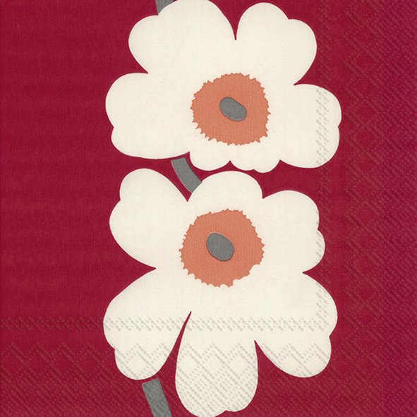 Marimekko Lunch-Servietten UNIKKO 60TH ANNIVERSARY RED 33 x 33 cm